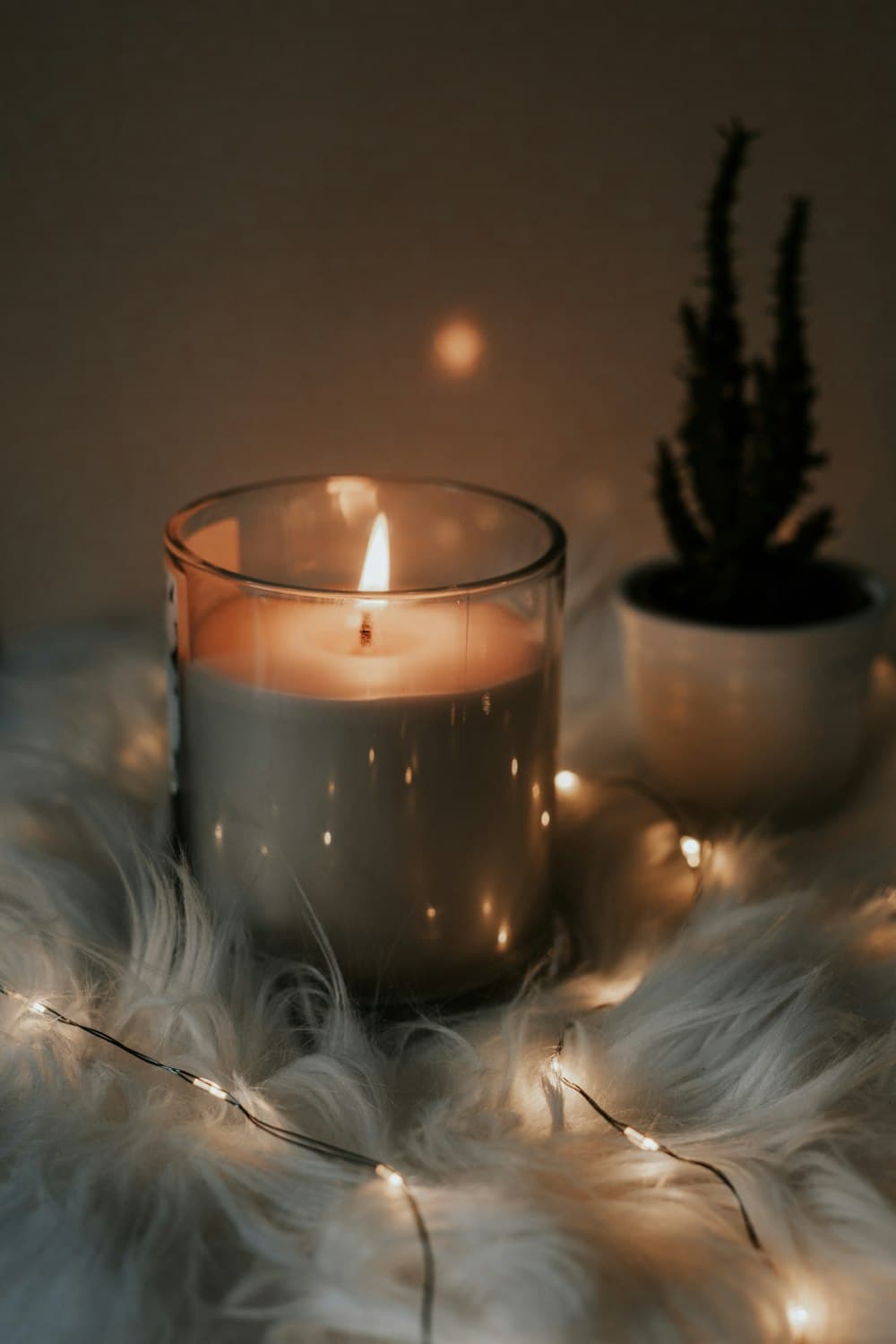 Scented Glass Candle with Warm Glow